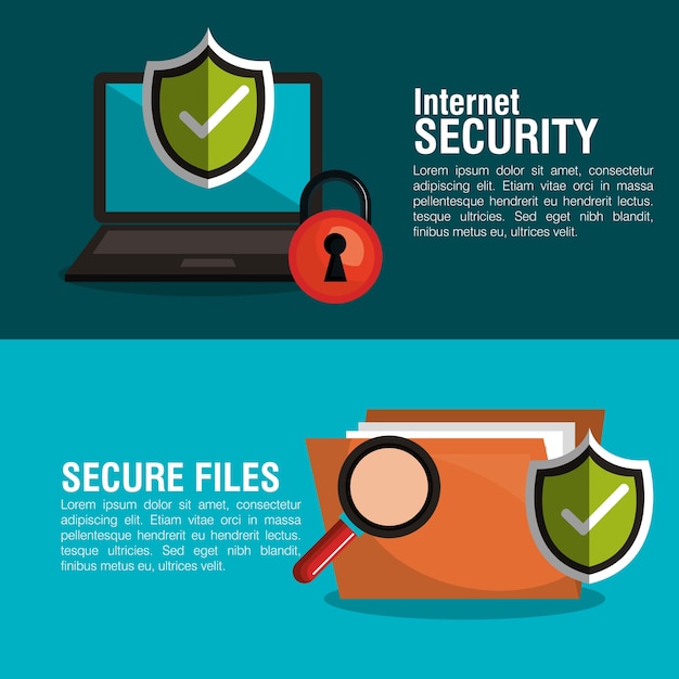 Vector marca de seguridad de infografía