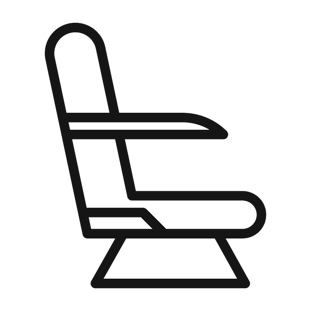 Marca de símbolo del asiento del avión en estilo rellenado
