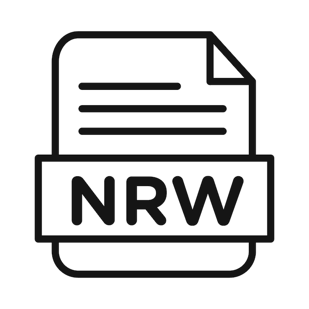 Marca de símbolo de documento de archivo NRW en estilo llenado