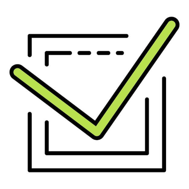 Marca de verificación icono de voto Contorno marca de verificación voto vector icono color plano aislado