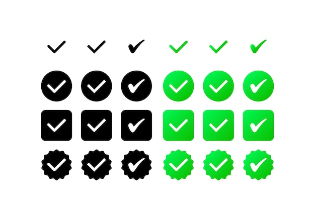 marca de verificación marca de verificación de color plano icono vectorial de marca de verificación verde