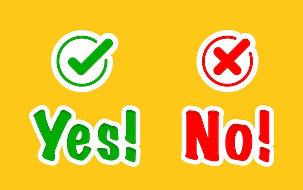 Marca de verificación verde y icono de cruz roja