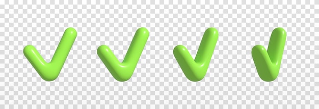 Marca de verificación verde vectorial sobre fondo transparente aislado. marca verde png. marca de verificación png.