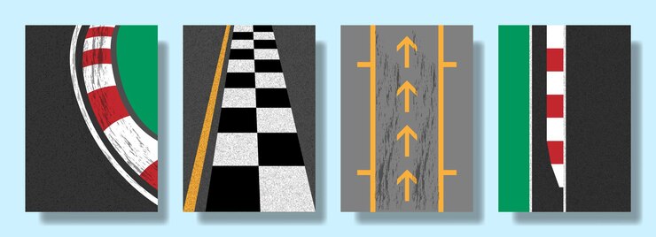 Marcaciones de las vías de carreras