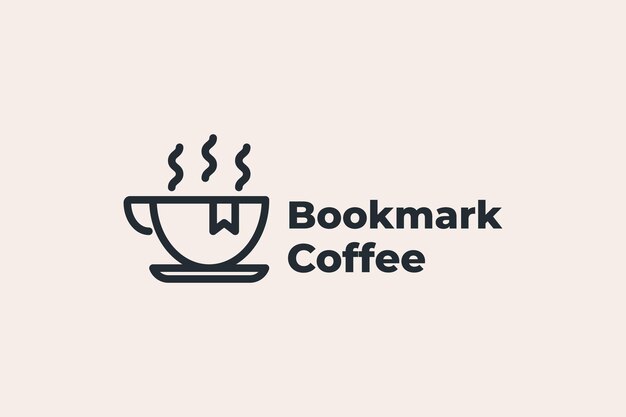 Marcador café logo diseño plantilla icono ilustración vintage dibujo