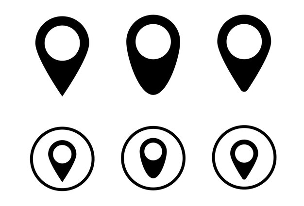 Marcador de lugar del pin del mapa Conjunto de punteros del mapa Icono del pin de la ubicación Conjunto del puntero del mapa