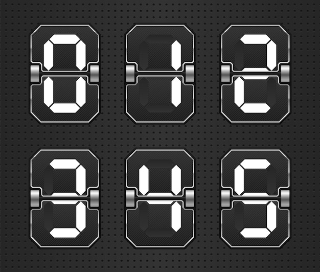 Marcador mecánico negro con diferentes números Flip clock mostrando cuánto tiempo