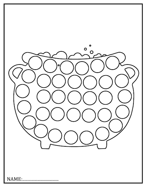 Marcador de puntos de halloween para colorear páginas para niños.
