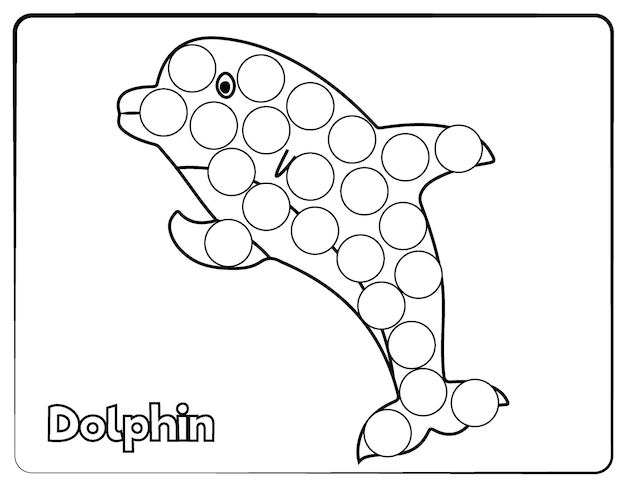 Marcadores de puntos de animales del océano Página de actividades Dauber Art para niños de 2 años Actividad de vida marina para niños pequeños