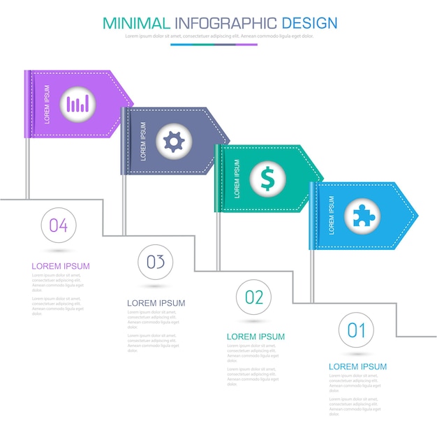 Marcar elementos infográficos con icono empresarial en proceso de fondo a todo color o diagramas de flujo de trabajo de pasos y opciones ilustración de diseño vectorial eps10