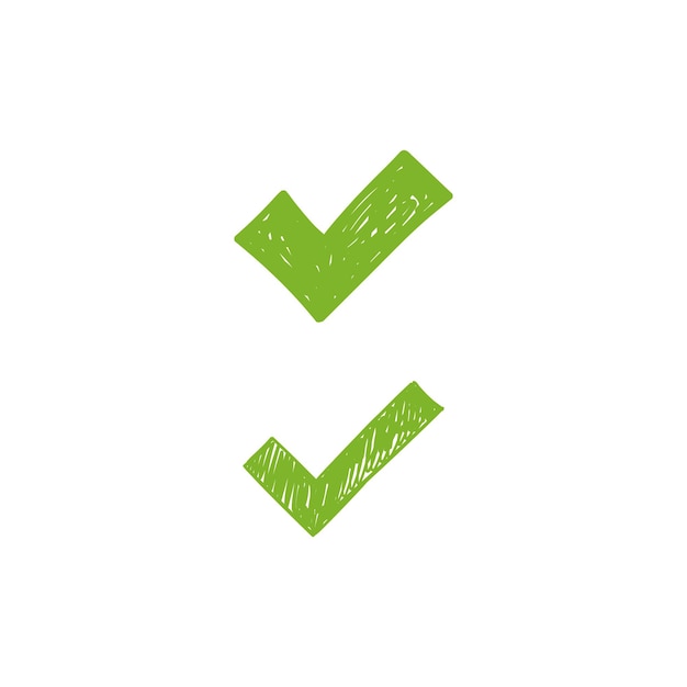 Marcas de comprobación de dibujos verdes