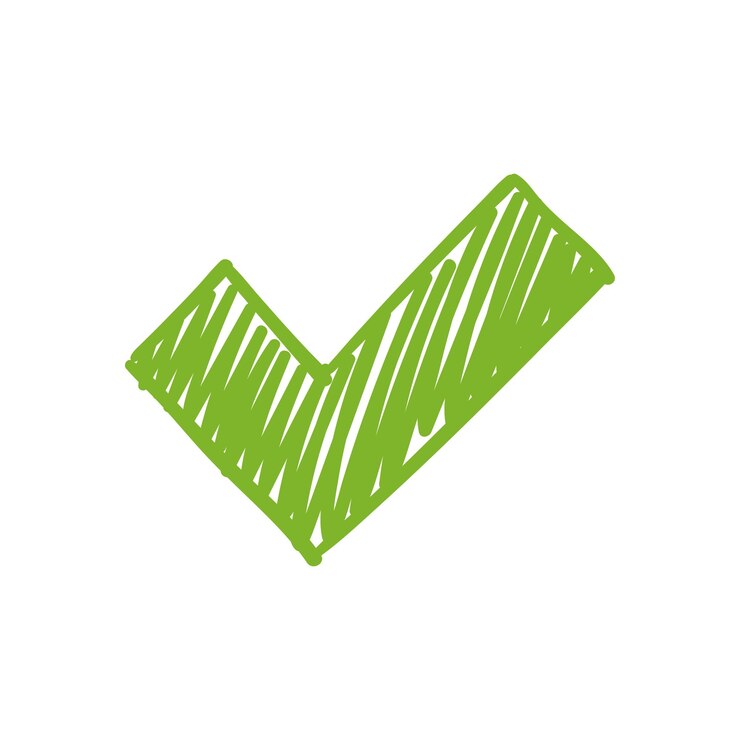 Vector marcas de comprobación de dibujos verdes