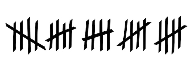 Marcas de conteo para contar los días en prisión Marcas de conteo para lecciones de matemáticas Ilustración vectorial