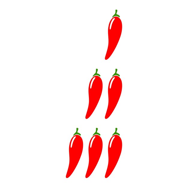 Marcas de nivel de especias Pimiento rojo picante Medidor extra picante picante suave Conjunto de iconos de nivel de chile