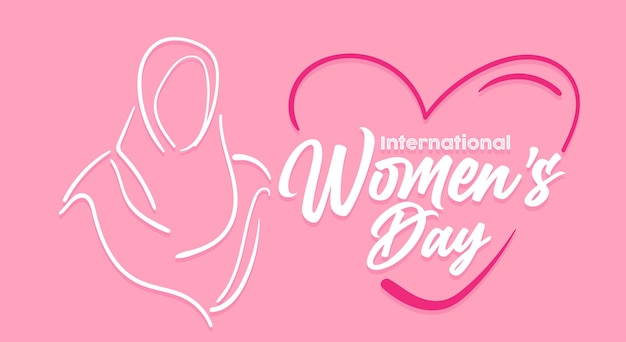 Marcha del Día Internacional de la Mujer 8 con marco de flores y hojas estilo de arte doodle