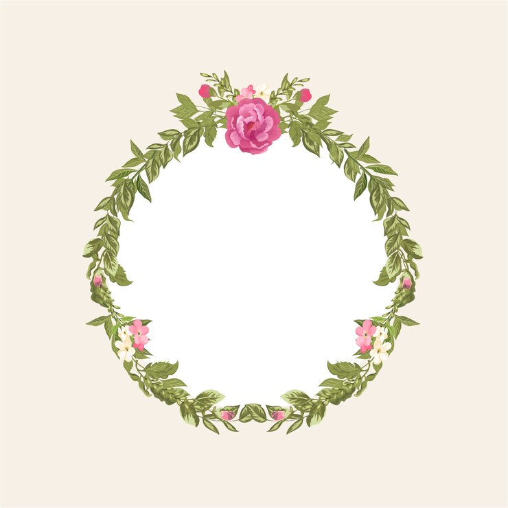 Marco de acuarela floral vintage con plantilla de hermosas flores