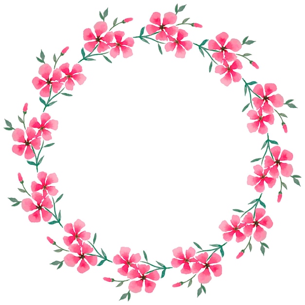 marco, de, acuarela, rosa, flores, en, un, fondo blanco