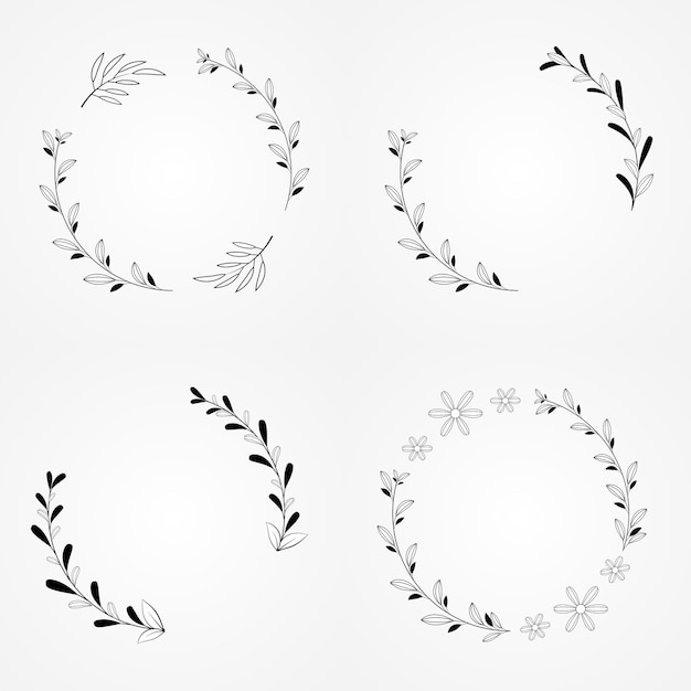 Marco aislado círculo botánico marco floral vector diseño