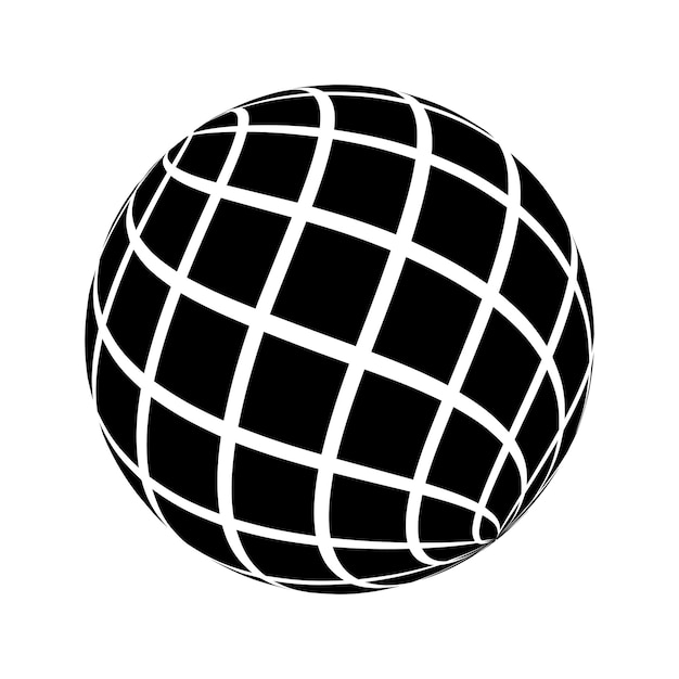 Marco de alambre de esfera 3D con rayas retorcidas Modelo de órbita bola de cuadrícula de forma esférica Globo de la Tierra moderno