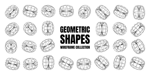 Marco de alambre con formas alineadas malla de perspectiva cuadrícula baja elementos poli geométricos diseño retro futurista