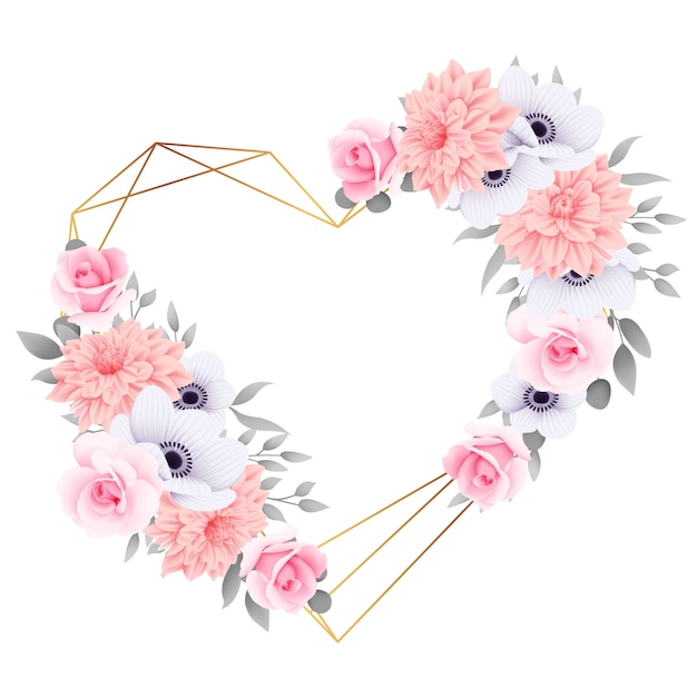 marco de amor con ranunculus