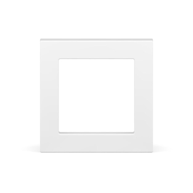 Marco angular cuadrado blanco geométrico minimalista elemento 3d para presentación vectorial realista
