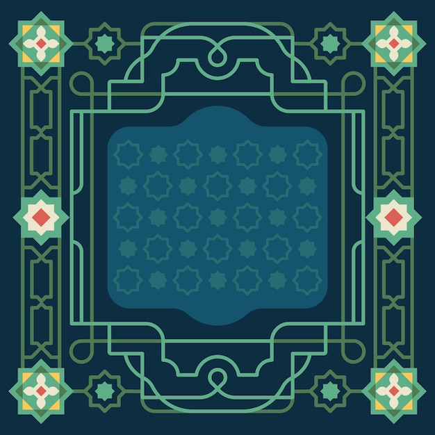 Marco árabe de diseño plano