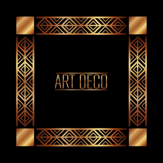 marco art deco elegante estilo cuadrado decorativo