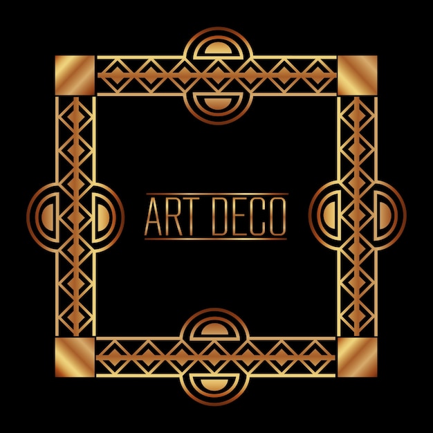 marco de art deco frontera adornado decoración de oro vintage