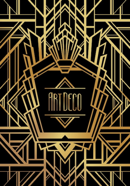 Vector marco artdeco vintage dorado