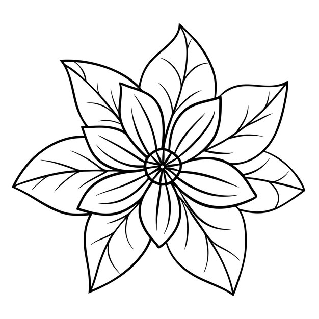 Un marco de arte de línea dibujado a mano floral con hojas y un vector de arte de borde floral simple
