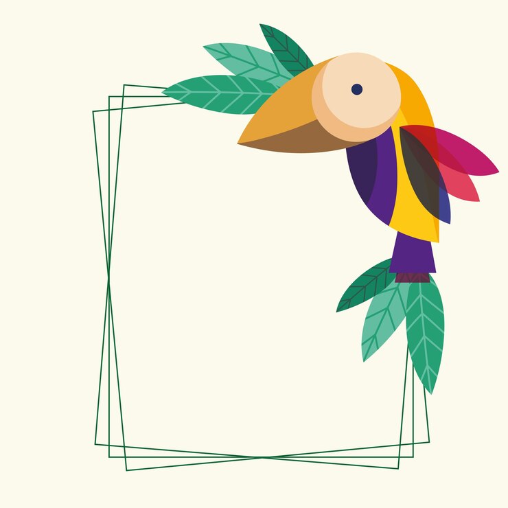 Vector marco de aves tropicales