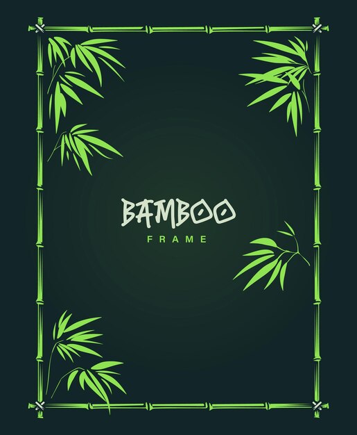 Marco de bambú vectorial con espacio de copia