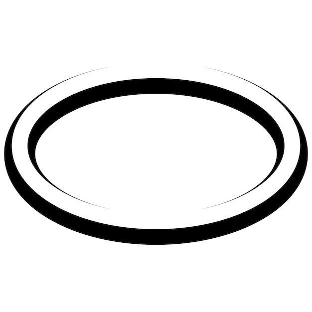 Marco de bandera oval redondo líneas elegantes bordes vectoriales marcadores circulares dibujados a mano que resaltan el texto