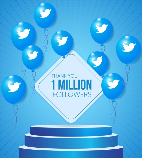marco base 3d de redes sociales con globos vectoriales de twitter y texto para promoción de anuncios comerciales y escaparate de la junta asesora