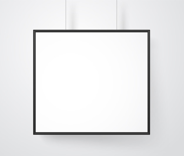 Vector marco blanco en blanco en la pared