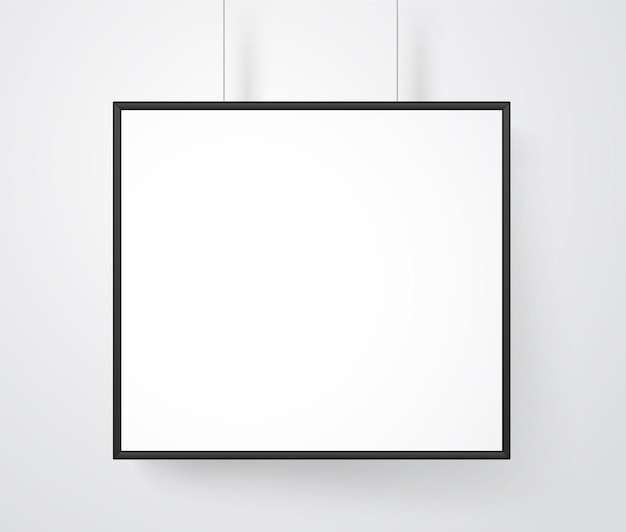 Marco blanco en blanco en la pared