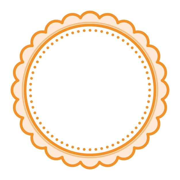 Marco en blanco circular de color naranja decorativo sencillo Diseño de borde sencillo