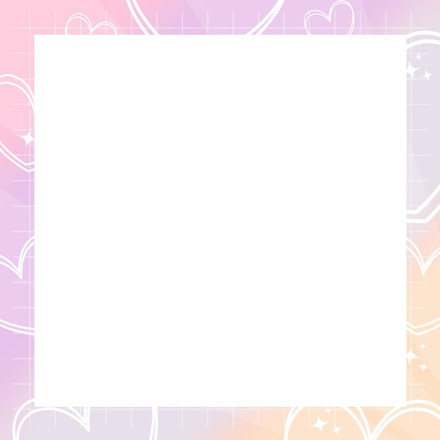 un marco blanco con corazones en él y un fondo rosa