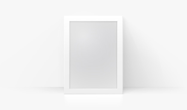 Marco blanco maquillaje de la pared de decoración realista en el fondo blanco ilustración vectorial