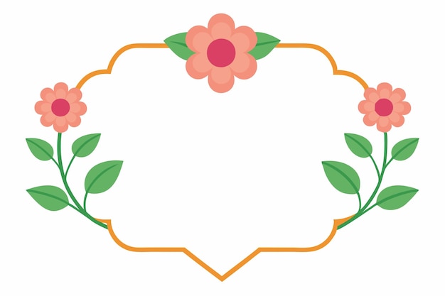 Marco en blanco con vector de diseño de flores