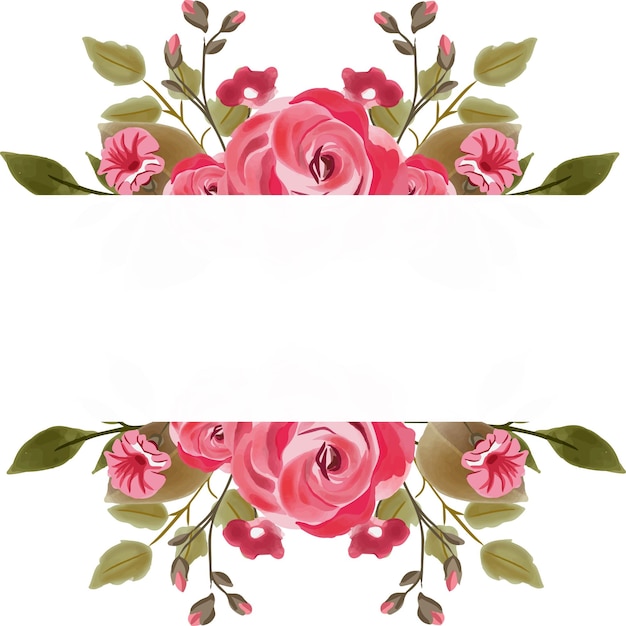 Marco de boda con diseño de rosa rosa de inspiración vintage para tarjetas de boda e invitaciones