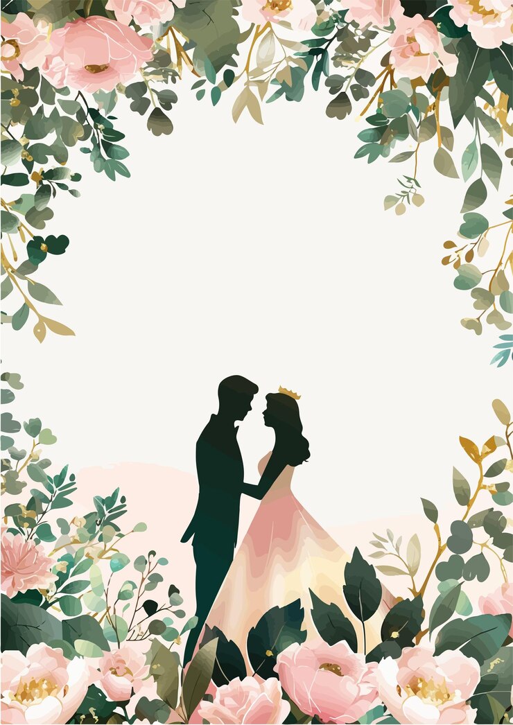 Vector marco de boda floral