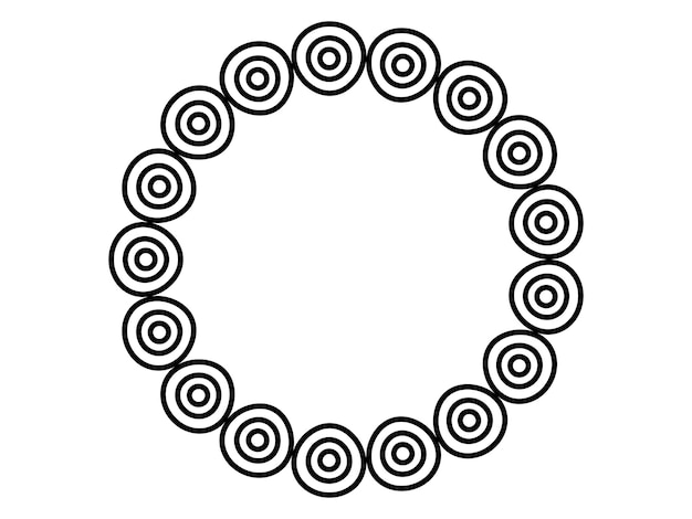 Marco de borde circular creado con círculo pequeño o puntos Diseño vectorial de borde de marco circular