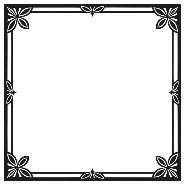 Marco de borde decorativo mínimo en blanco y negro para uso de impresión y diseño