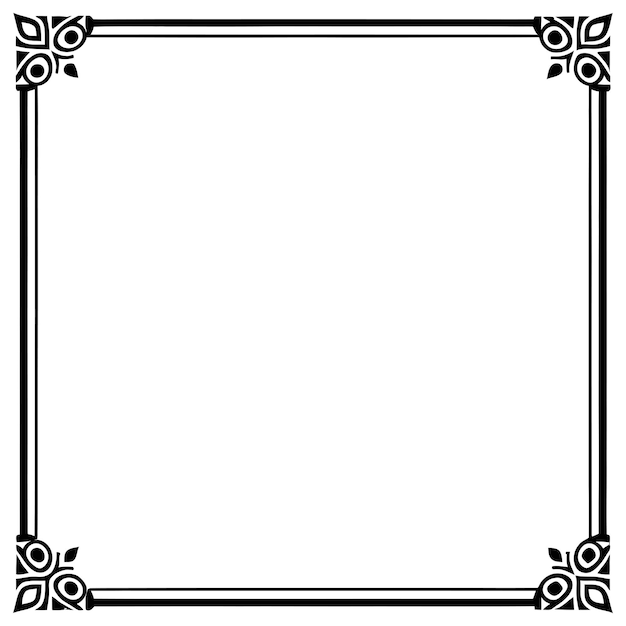 Marco de borde decorativo mínimo en blanco y negro para uso de impresión y diseño