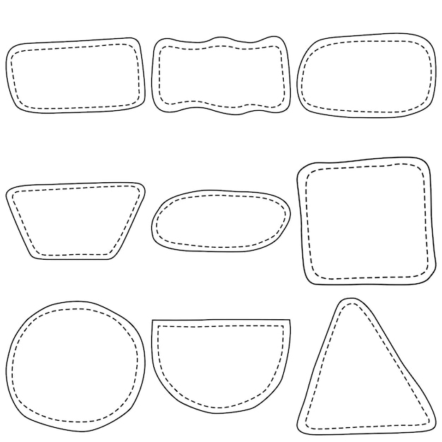 Marco borde dibujado a mano diseño simple Marco elementos decorativos