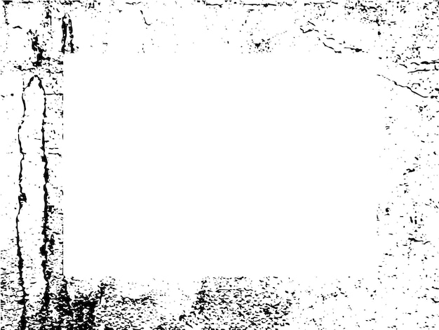 Marco y borde grunge blanco y negro grunge textura de superposición de angustia polvo y pared sucia áspera