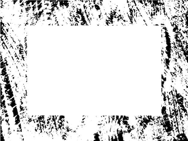 Marco y borde grunge grunge negro y blanco textura de superposición de angustia
