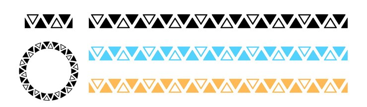 Vector marco de borde de línea triangular de patrón sin costuras